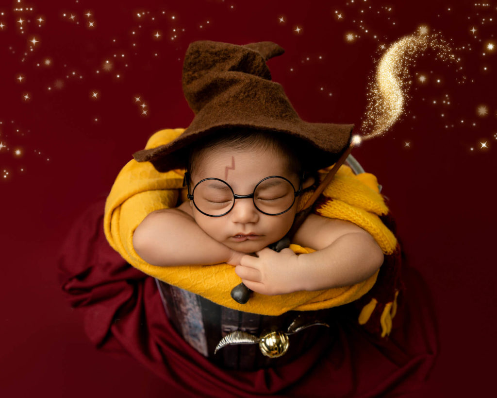 unique newborn photo of Harry Potter