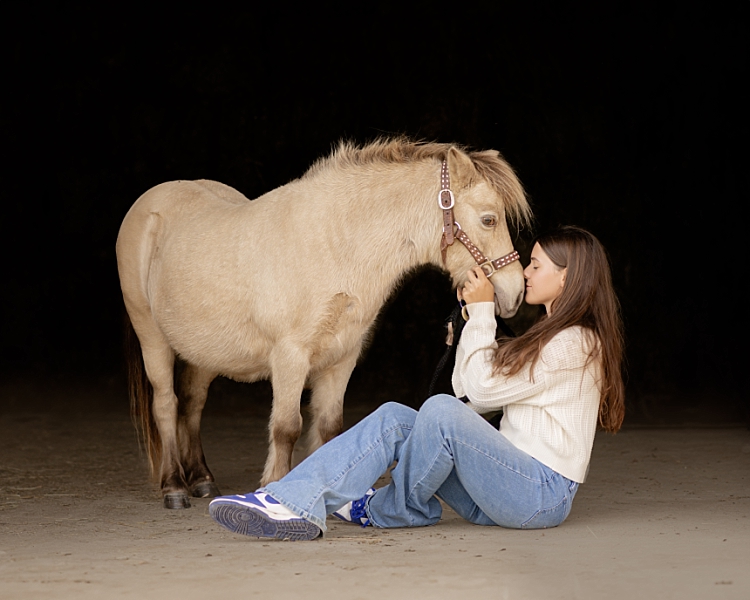 mini horse and girl in Columbus, Ohio