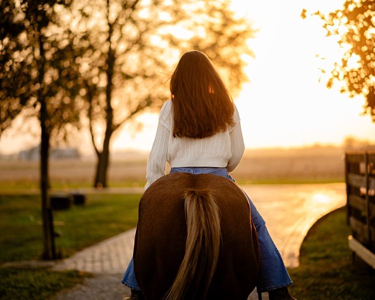 horse riding into the Ohio sunset